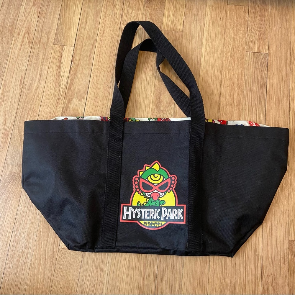 authentic hysteric glamour jurassic park eco tote bag black with baby print